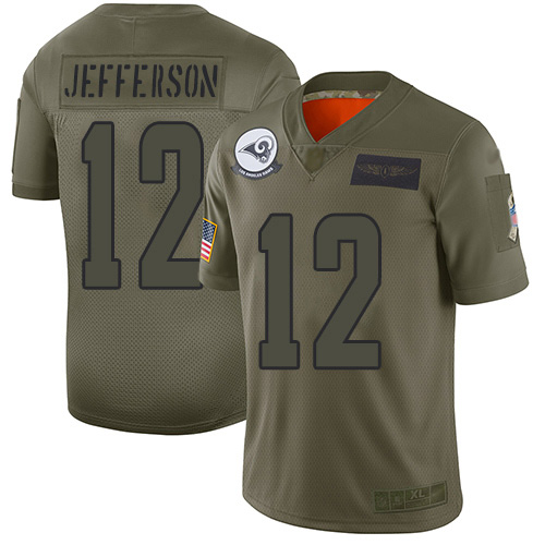 Los Angeles Rams #12 Van Jefferson Camo Men's Stitched Limited 2019 Salute To Service Jersey Men's