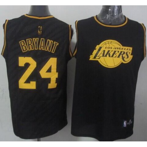 Los Angeles Lakers #24 Kobe Bryant Black Precious Metals Fashion Stitched Jersey Mens
