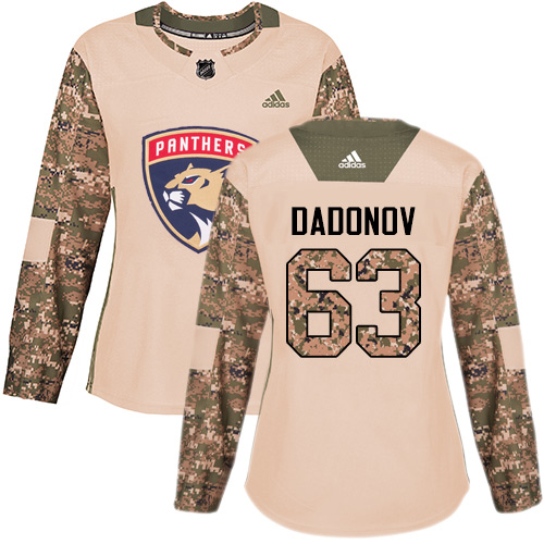 Adidas Florida Panthers #63 Evgenii Dadonov Camo Authentic 2017 Veterans Day Women's Stitched Jersey Womens