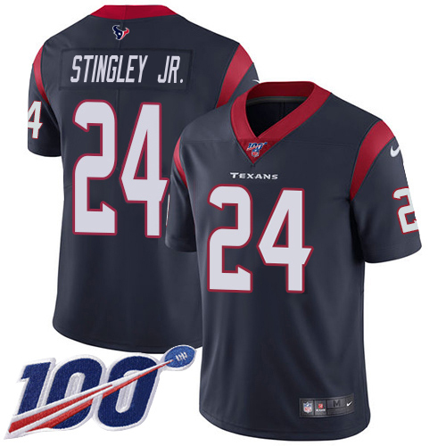 Texans #24 Derek Stingley Jr. Navy Blue Team Color Men's Stitched 100th Season Vapor Untouchable Limited Jersey