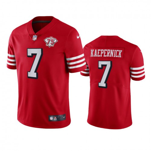 San Francisco 49ers #7 Colin Kaepernick Red Rush Men's 75th Anniversary Stitched Vapor Untouchable Limited Jersey Men's