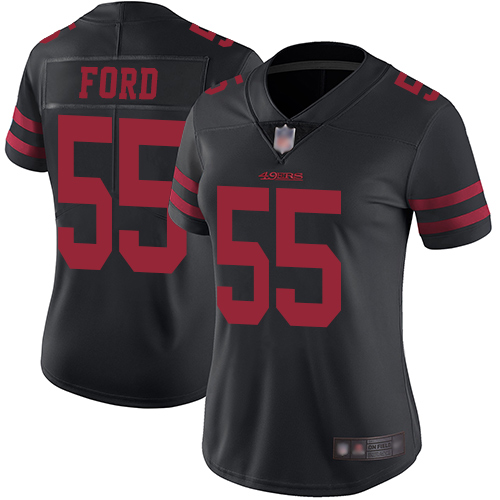 San Francisco 49ers #55 Dee Ford Black Alternate Women's Stitched Vapor Untouchable Limited Jersey Womens