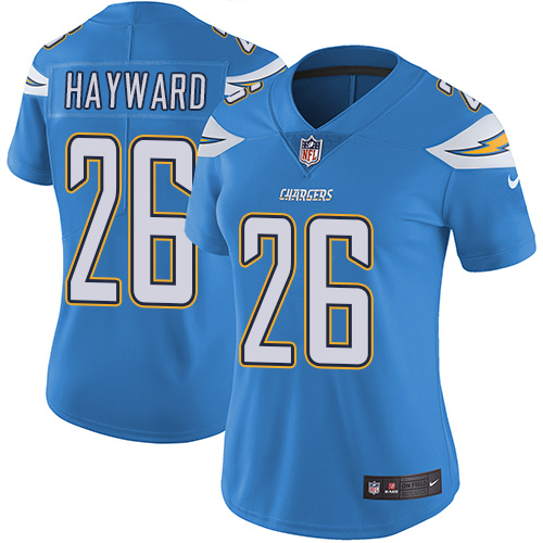 Los Angeles Chargers #26 Casey Hayward Electric Blue Alternate Women's Stitched Vapor Untouchable Limited Jersey Womens
