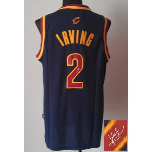 Revolution 30 Autographed Cleveland Cavaliers #2 Kyrie Irving Navy Blue Stitched Jersey Mens