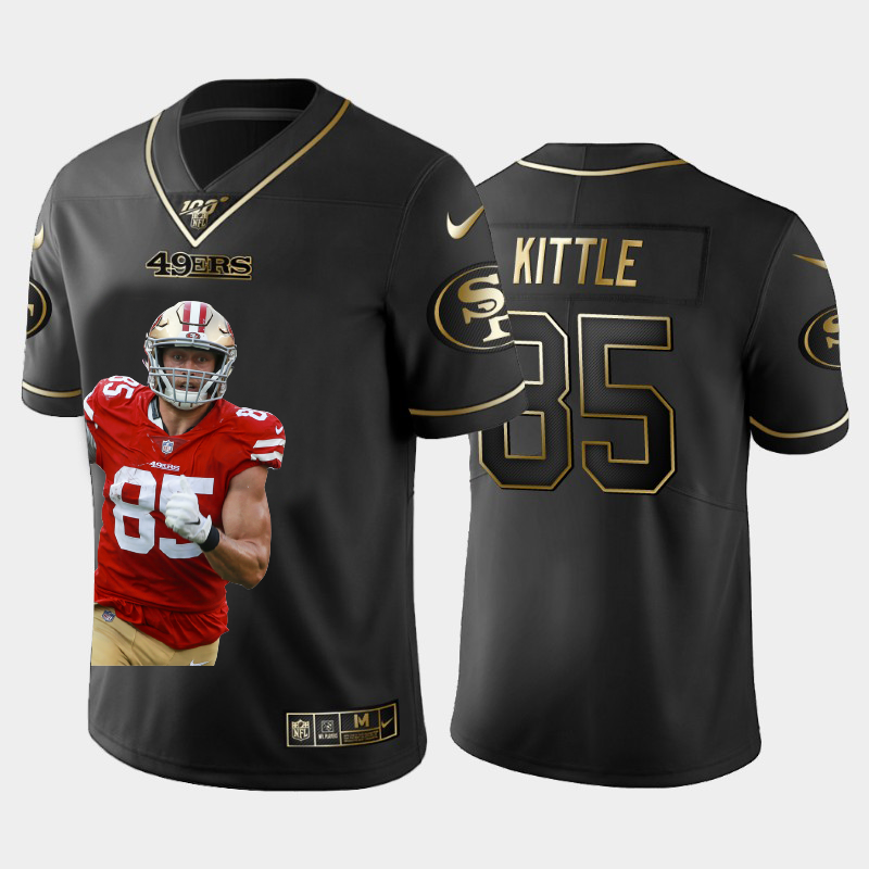 San Francisco 49ers #85 George Kittle Team Hero 2 Vapor Limited 100 Jersey Black Golden