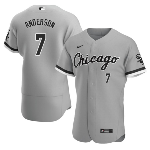 Men's Chicago White Sox 7 Authentic 2020 Gray Road Tim Anderson Jersey