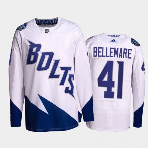 Adidas Tampa Bay Lightning #41 Pierre-Edouard Bellemare Men's 2022 Stadium Series Authentic Jersey - White Men's