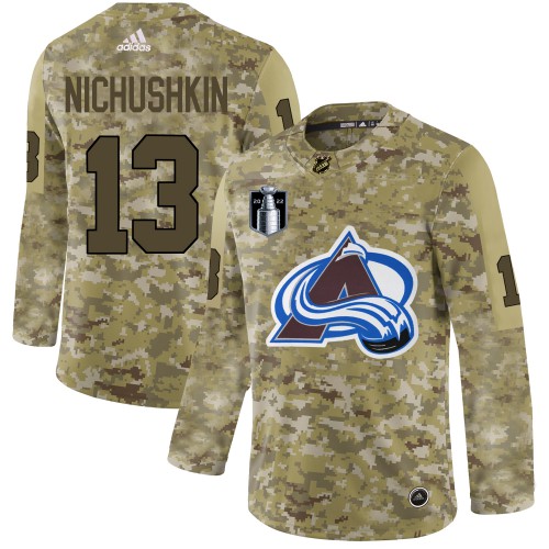 Adidas Colorado Avalanche #13 Valeri Nichushkin Camo 2022 Stanley Cup Final Patch Authentic Stitched Jersey Men's