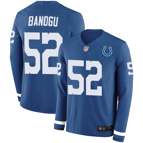 Indianapolis Colts #52 Ben Banogu Royal Blue Team Color Men's Stitched Limited Therma Long Sleeve Jersey Men's