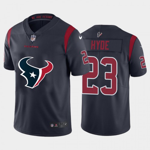 Houston Houston Texans #23 Carlos Hyde Navy Blue Men's Big Team Logo Vapor Limited Jersey Men's