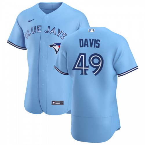 Toronto Toronto Blue Jays #49 Jonathan Davis Men's Light Blue Alternate 2020 Authentic Player Jersey Men's