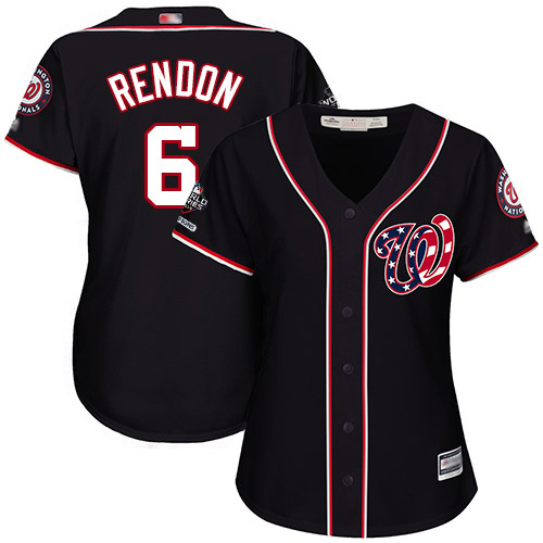 Washington Nationals #6 Anthony Rendon Navy Blue Alternate 2019 World Series Champions Women's Stitched Jersey Womens