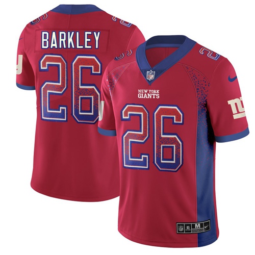 Giants #26 Saquon Barkley Red Alternate Men's Stitched Limited Rush Drift Fashion Jersey