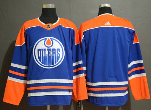 Adidas Oilers Blank Royal Blue Alternate Authentic Stitched Jersey
