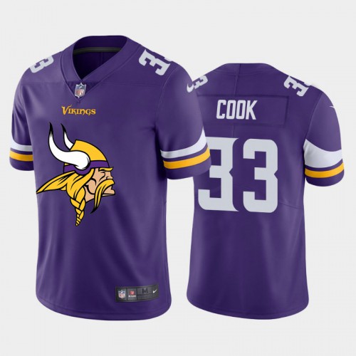 Minnesota Minnesota Vikings #33 Dalvin Cook Purple Men's Big Team Logo Vapor Limited Jersey Men's