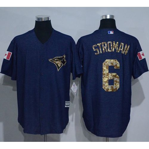 Toronto Blue Jays #6 Marcus Stroman Denim Blue Salute to Service Stitched Jersey Men's