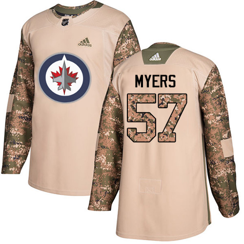 Adidas Winnipeg Jets #57 Tyler Myers Camo Authentic 2017 Veterans Day Stitched Youth Jersey Youth