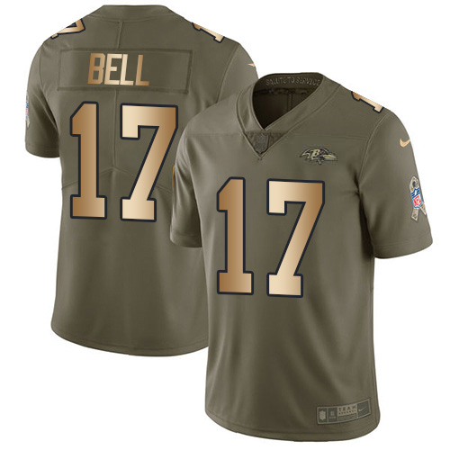 Baltimore Ravens #17 Le'Veon Bell Olive/Gold Youth Stitched Limited 2017 Salute To Service Jersey Youth