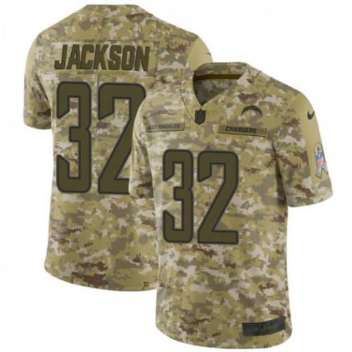 Los Angeles Chargers #32 Justin Jackson Camo Men's Stitched Limited 2018 Salute To Service Jersey Men's