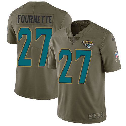 Jaguars #27 Leonard Fournette Olive Men's Stitched Limited 2017 Salute To Service Jersey