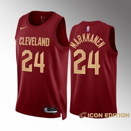 Cleveland Cleveland Cavaliers #24 Lauri Markkanen Mens Wine 2022-23 Icon Edition Jersey Mens