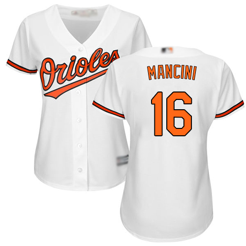 Baltimore Orioles #16 Trey Mancini White Home Women's Stitched Jersey Womens