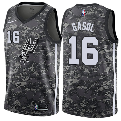 San Antonio Spurs #16 Pau Gasol Black Swingman City Edition 2018/19 Jersey Mens