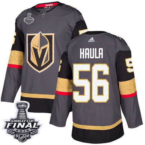 Adidas Golden Vegas Golden Knights #56 Erik Haula Grey Home Authentic 2018 Stanley Cup Final Stitched Youth Jersey Youth