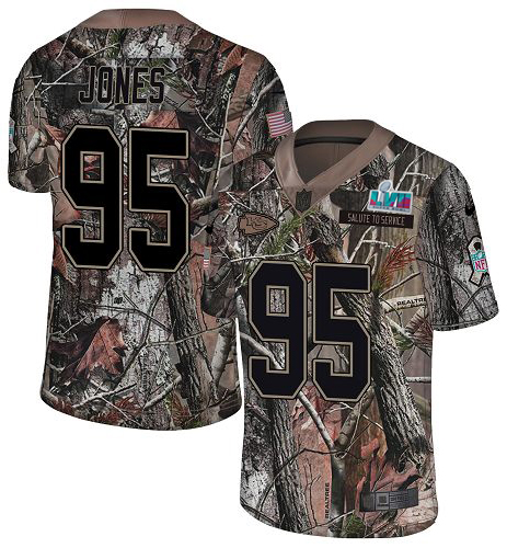 Chiefs #95 Chris Jones Camo Super Bowl LVII Patch Youth Stitched Limited Rush Realtree Jersey