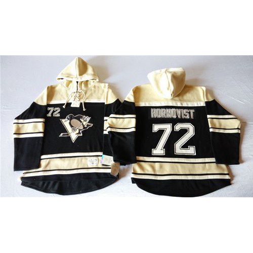 Pittsburgh Penguins #72 Patric Hornqvist Black Sawyer Hooded Sweatshirt Stitched Jersey Men's