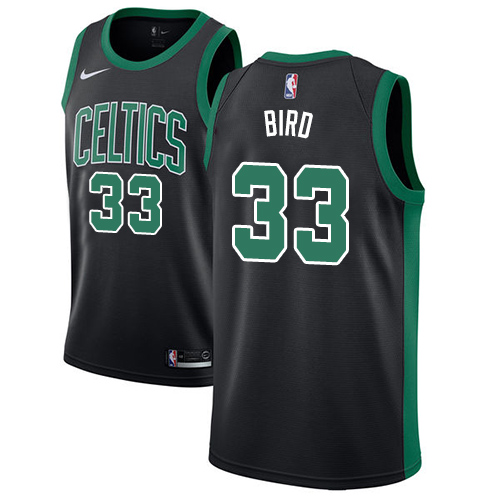Boston Celtics #33 Larry Bird Black Swingman Statement Edition Jersey Mens