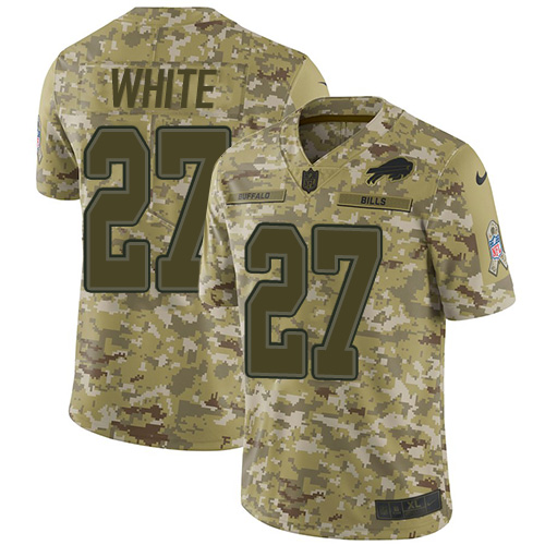 Bills #27 Tre'Davious White Camo Youth Stitched Limited 2018 Salute To Service Jersey