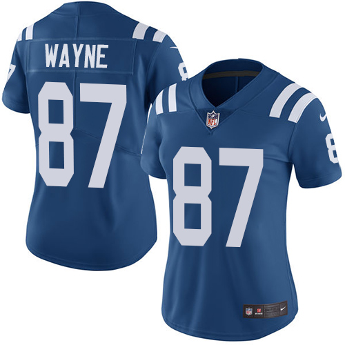 Indianapolis Colts #87 Reggie Wayne Royal Blue Team Color Women's Stitched Vapor Untouchable Limited Jersey Womens