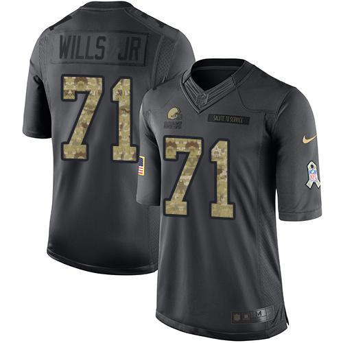 Cleveland Browns #71 Jedrick Wills JR Black Youth Stitched Limited 2016 Salute to Service Jersey Youth