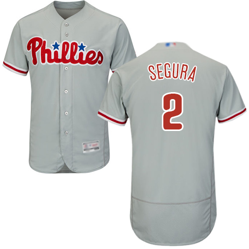Philadelphia Phillies #2 Jean Segura Grey Flexbase Authentic Collection Stitched Jersey Men's