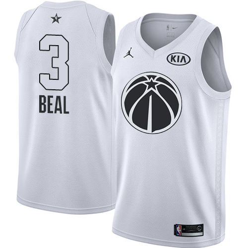 Washington Wizards #3 Bradley Beal White Jordan Swingman 2018 All-Star Game Jersey Mens