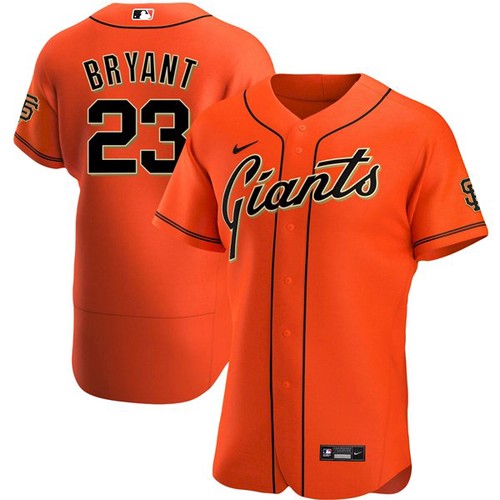 San Francisco San Francisco Giants #23 Kris Bryant Men's Orange Alternate 2020 Authentic Official Team Jersey Men's
