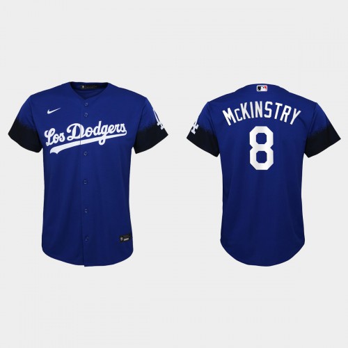 Los Angeles Los Angeles Dodgers #8 Zach Mckinstry Youth 2021 City Connect Jersey Royal Youth