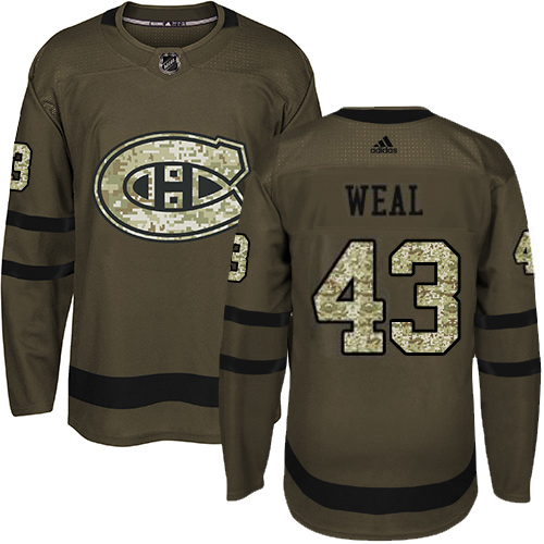 Adidas Montreal Canadiens #43 Jordan Weal Green Salute To Service Stitched Jersey Men's