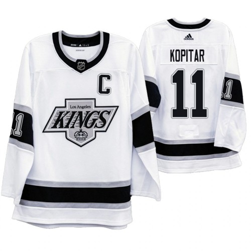 Los Angeles Los Angeles Kings #11 Anze Kopitar Men's Adidas 2019-20 Heritage White Throwback 90s Jersey Men's