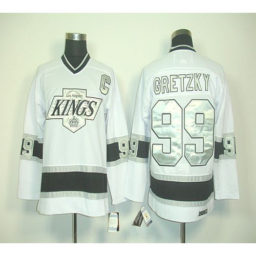 Los Angeles Kings #99 Wayne Gretzky White CCM Throwback Stitched Jersey Men's