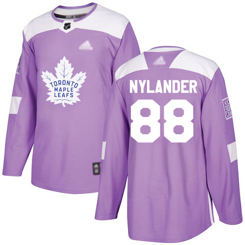 Adidas Maple Toronto Maple Leafs #88 William Nylander Purple Authentic Fights Cancer Stitched Jersey Men's
