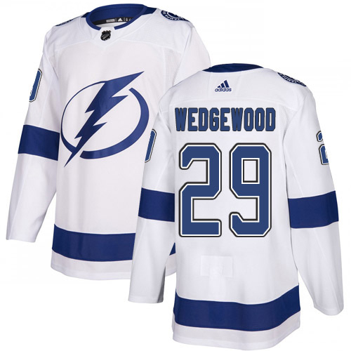 Adidas Tampa Bay Lightning #29 Scott Wedgewood White Road Authentic Stitched Jersey Men's