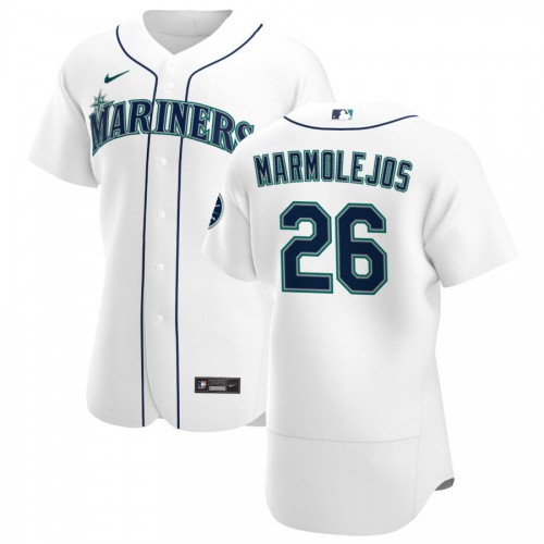 Seattle Seattle Mariners #26 Jose Marmolejos Men's White Home 2020 Authentic Player Jersey Men's