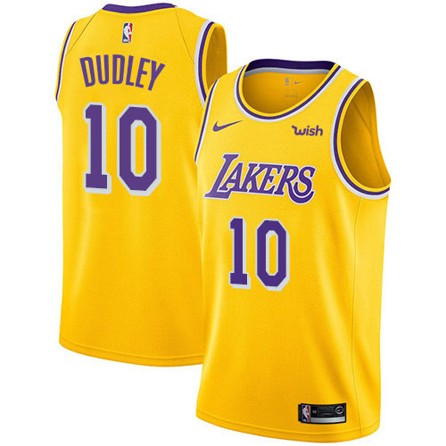 Los Angeles Lakers #10 Jared Dudley Gold Swingman Icon Edition Jersey Mens