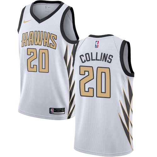 Atlanta Hawks #20 John Collins White Swingman City Edition 2018/19 Jersey Mens
