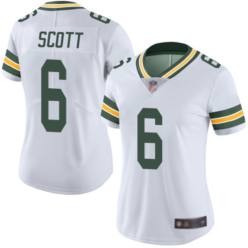 Green Bay Packers #6 JK Scott White Women's Stitched Vapor Untouchable Limited Jersey Womens