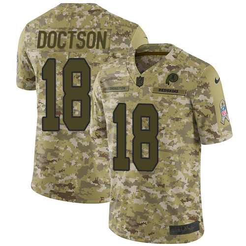 Washington Commanders #18 Josh Doctson Camo Youth Stitched Limited 2018 Salute to Service Jersey Youth