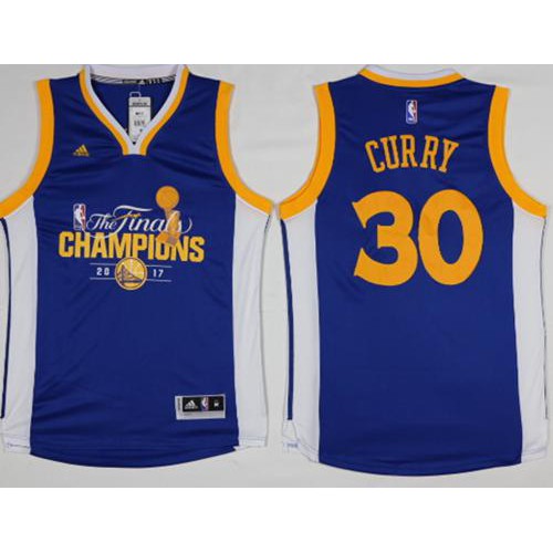 Golden State Warriors #30 Stephen Curry Blue 2017 Finals Champions Stitched Jersey Mens