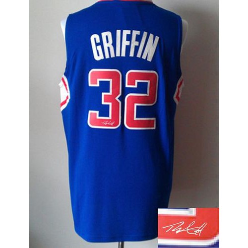 Revolution 30 Autographed Los Angeles Clippers #32 Blake Griffin Blue Stitched Jersey Mens